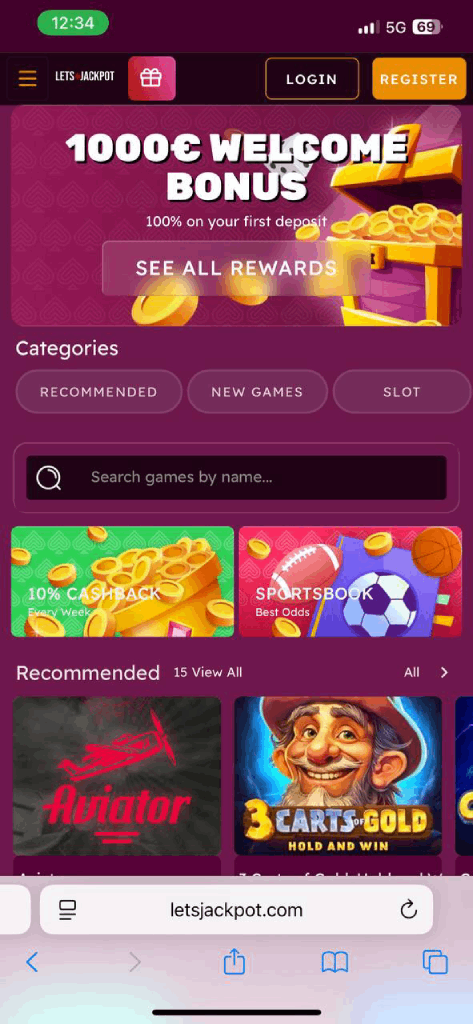 Lets Jackpot Casino — mobiel